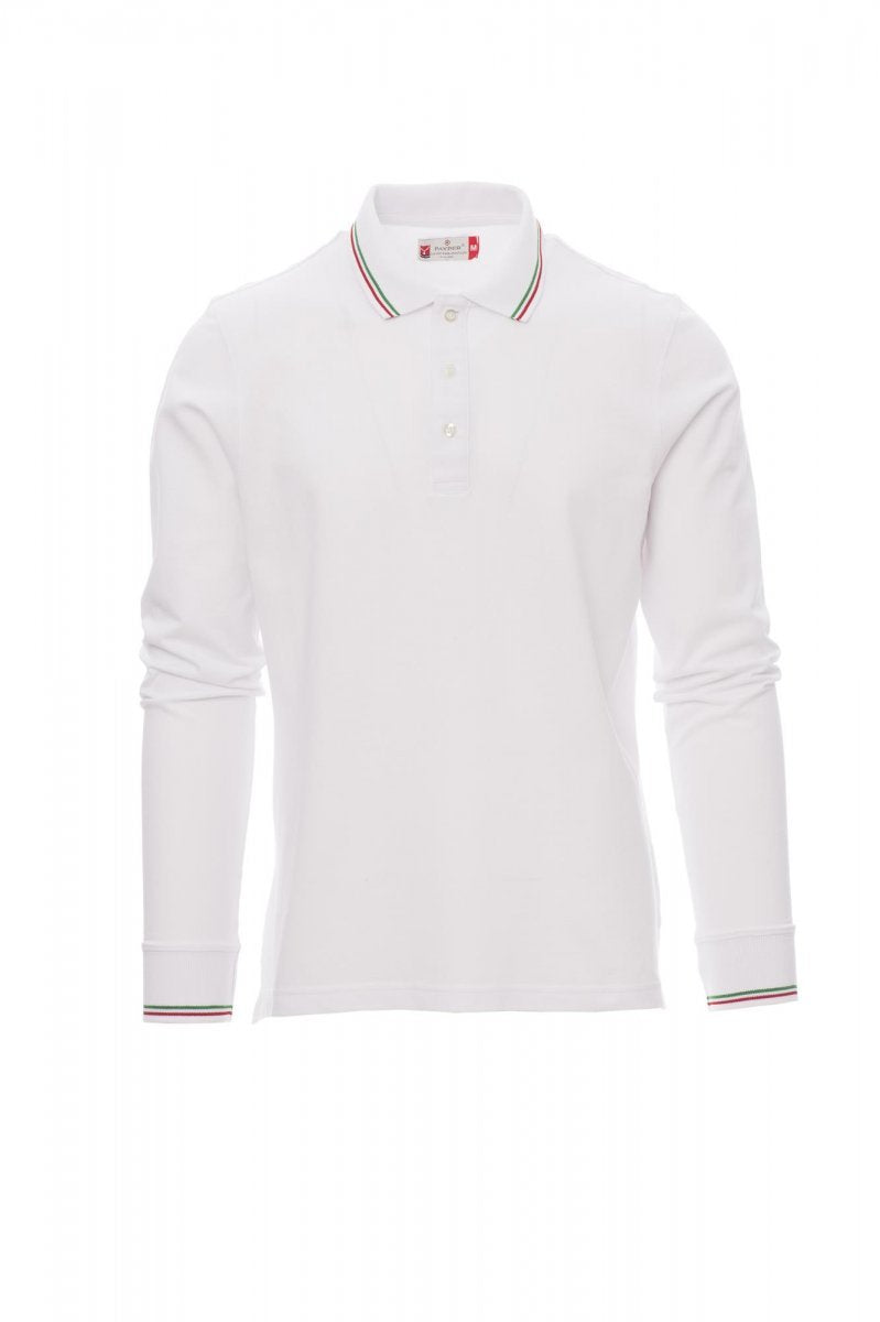 Langarm-Poloshirt Aviazione – Weiß/Italien