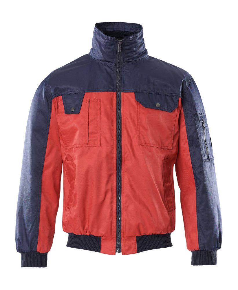 Pilotjacke, Kunstpelzfutter, wasserabweisend, Bearnylon® – rot/marine