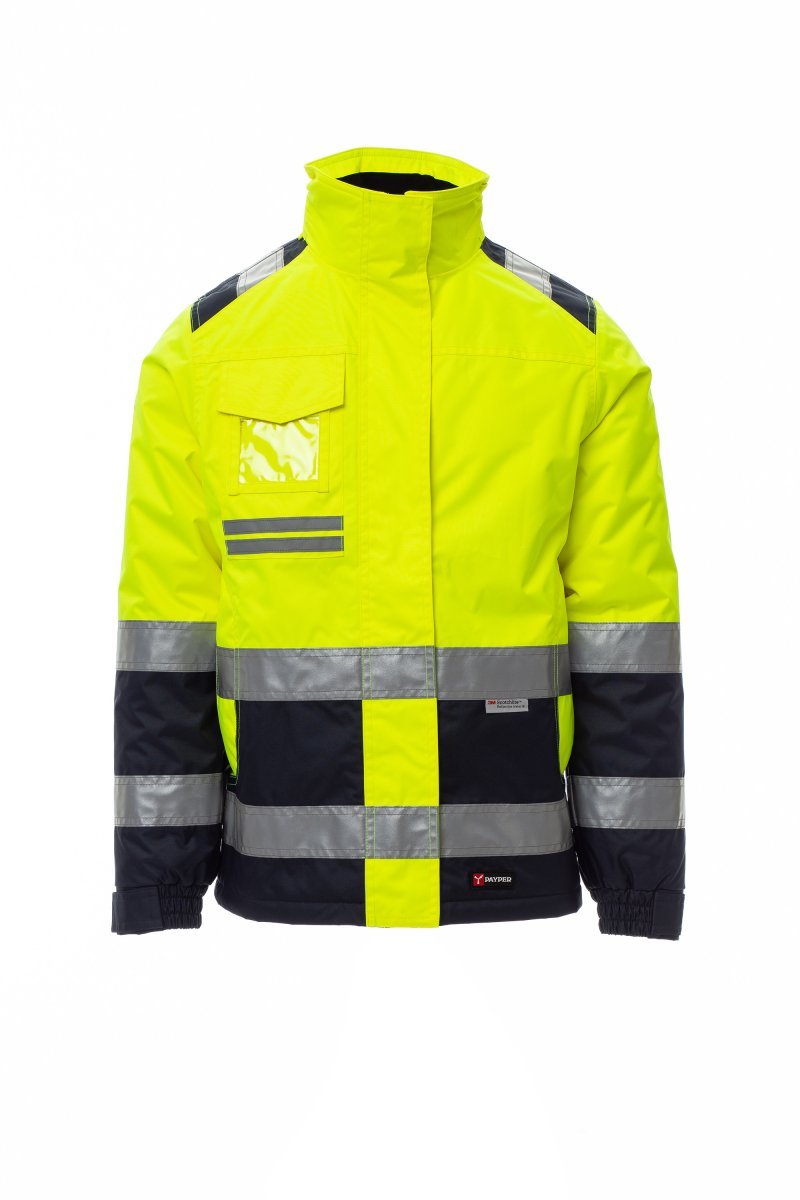 Winterjacke Damen Hispeed Lady – Fluogelb/Marineblau
