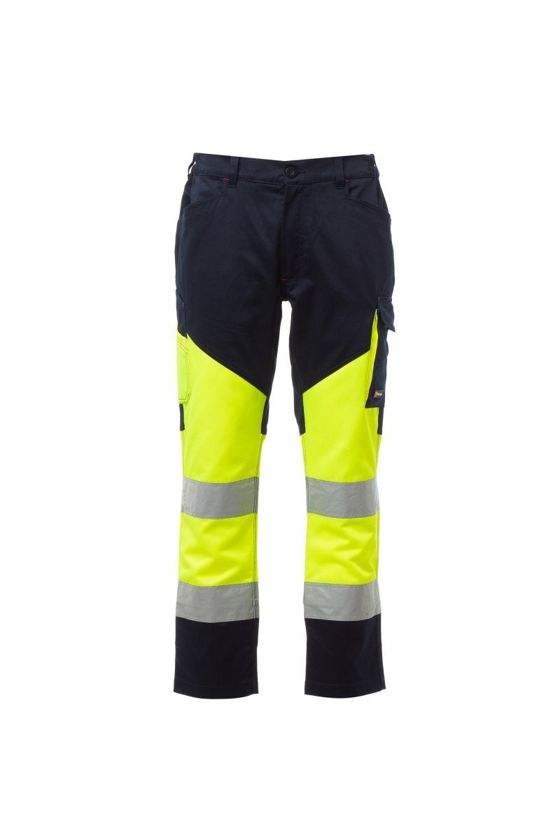 Cargohose Herren Working – Fluogelb/Marineblau