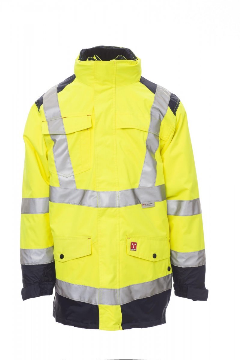 Winterjacke Herren Hisafe – Fluogelb/Marineblau