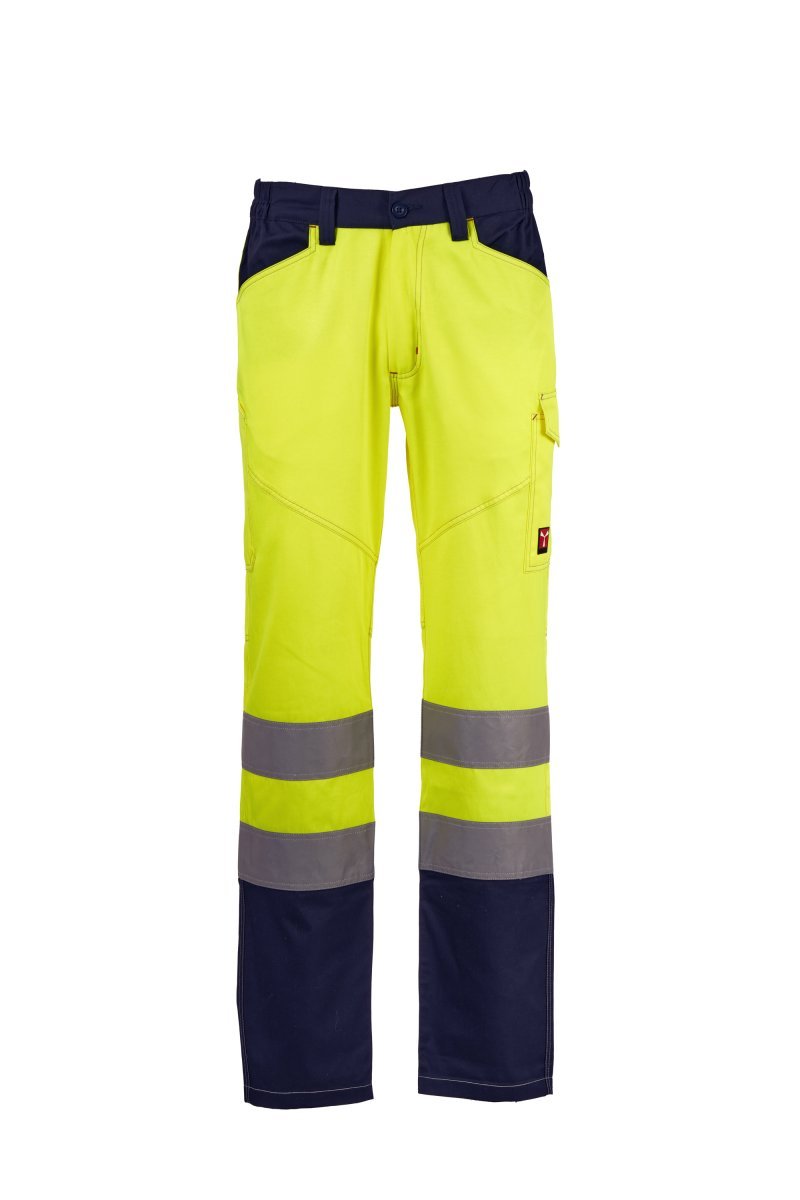 Cargohose Herren Charter Summer – Fluogelb/Marineblau
