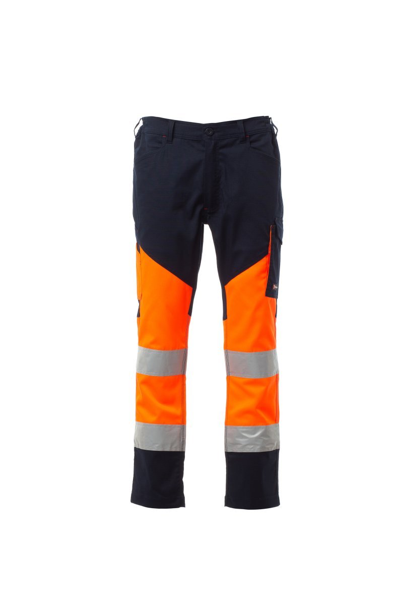 Cargohose Herren Working Summer – Fluoorange/Marineblau
