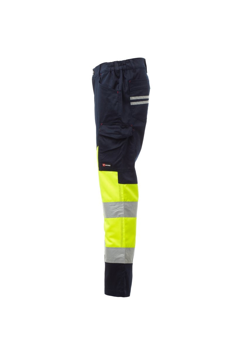Cargohose Herren Working – Fluogelb/Marineblau