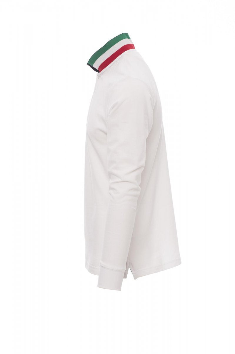 Langarm-Poloshirt Herren Long Nation – Weiß/Italien