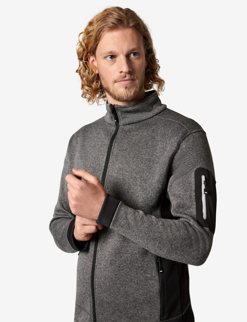 Christoph Fleecejacke 79595 – Anthrazit-schwarz