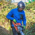 Kudu Plus Melange Reißverschluss Pullover Blau