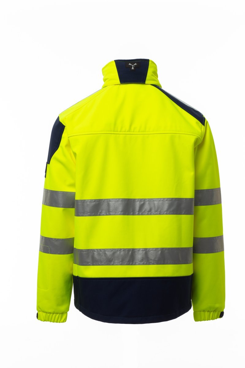 Softshell Jacke Herren Screen – Fluogelb/Marineblau