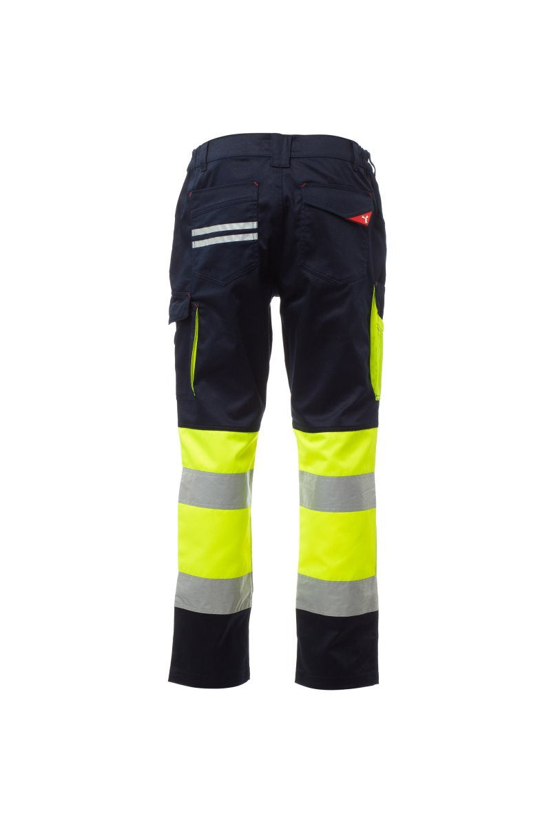 Cargohose Herren Working – Fluogelb/Marineblau