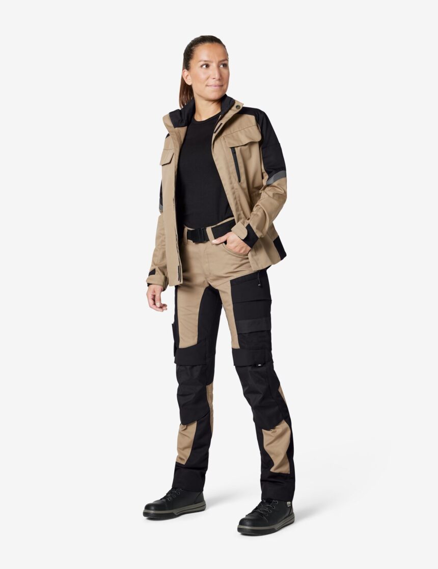 Andrea Arbeitsjacke 125950 – Beige-schwarz