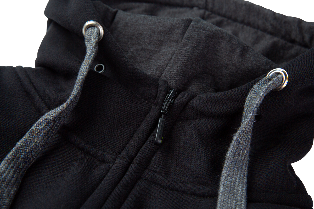 Schwarzer Reißverschluss-Hoodie