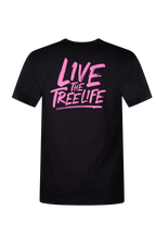 Schwarzes T-Shirt mit kurzen Ärmeln (Pink - AIS/LTTL)