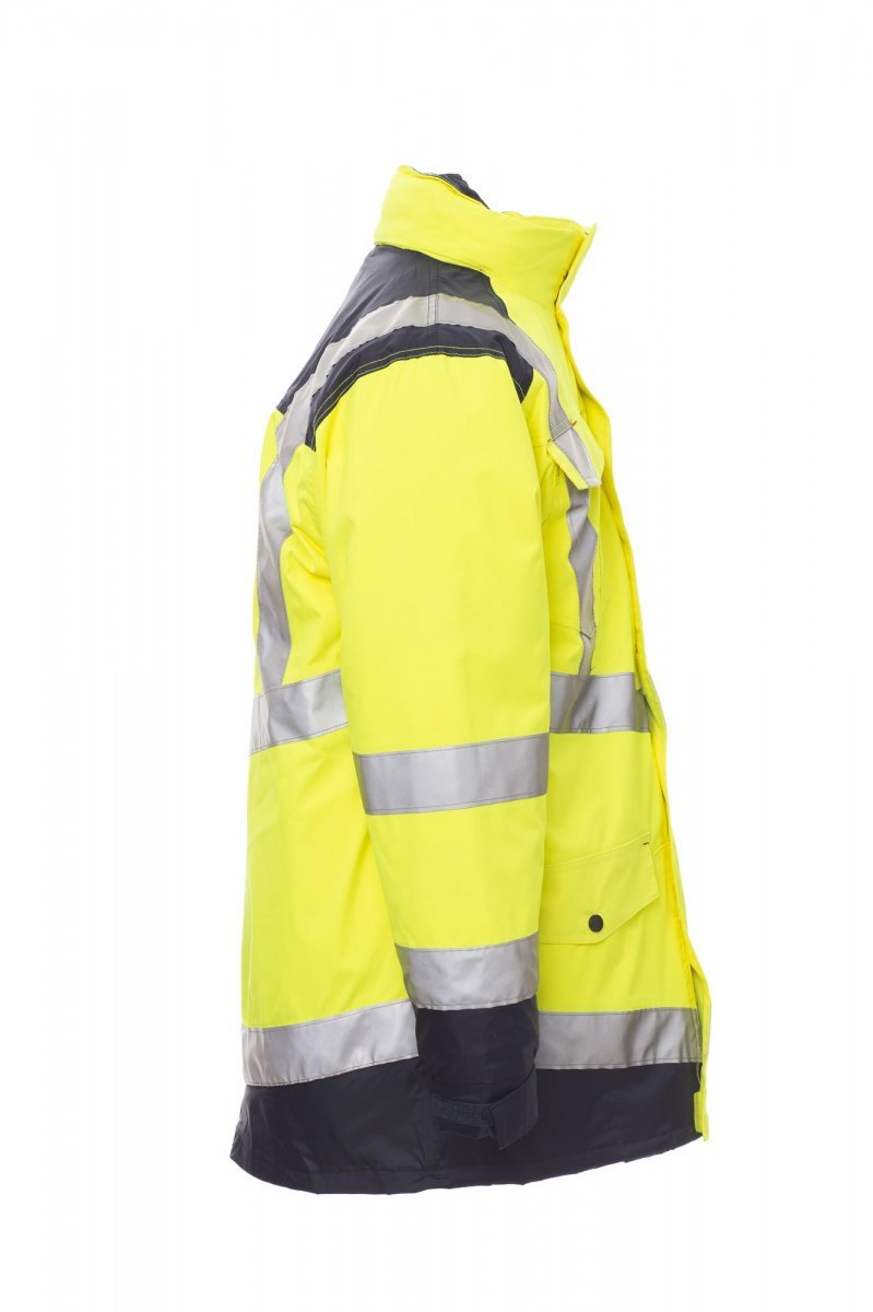 Winterjacke Herren Hisafe – Fluogelb/Marineblau