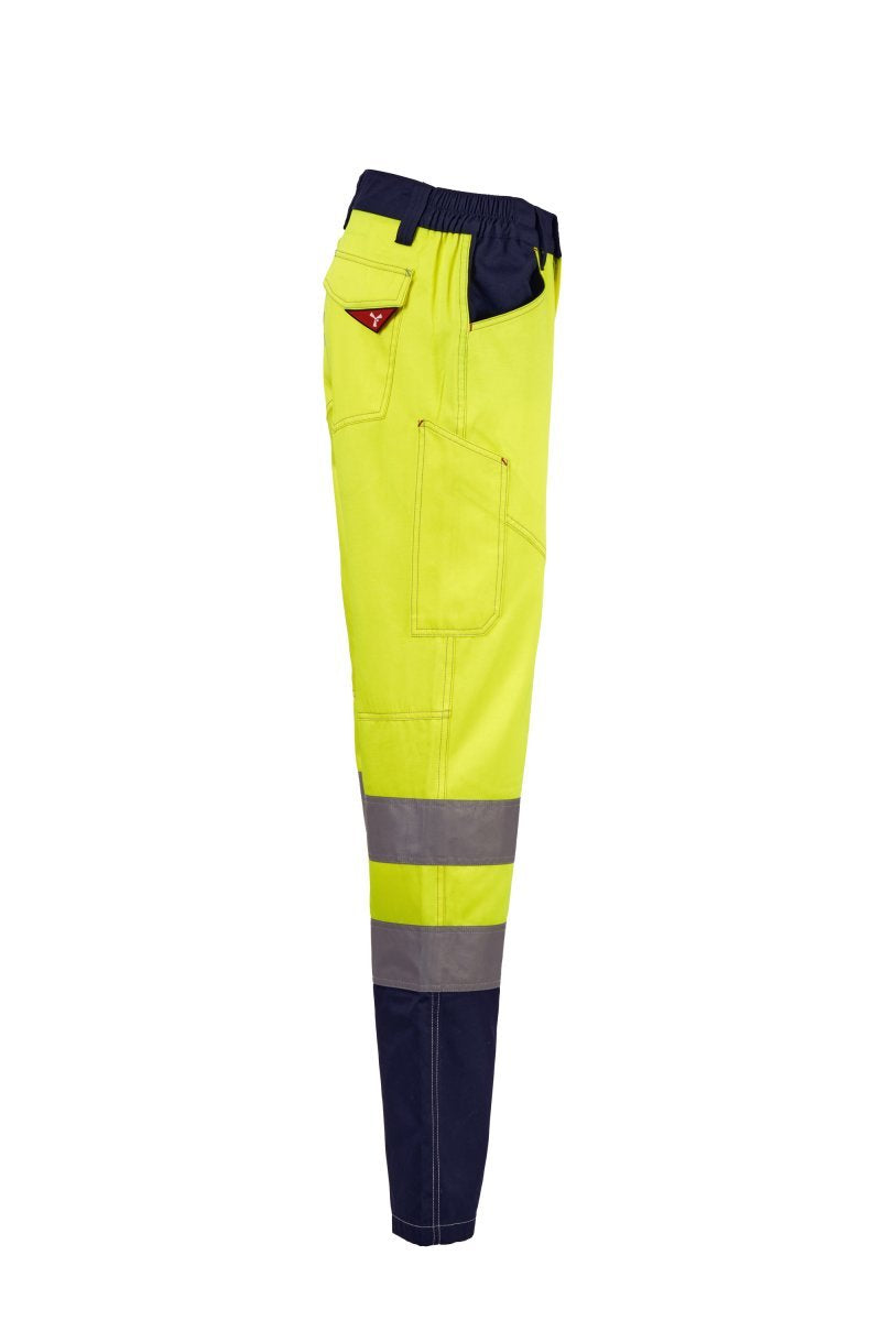 Cargohose Herren Charter Summer – Fluogelb/Marineblau