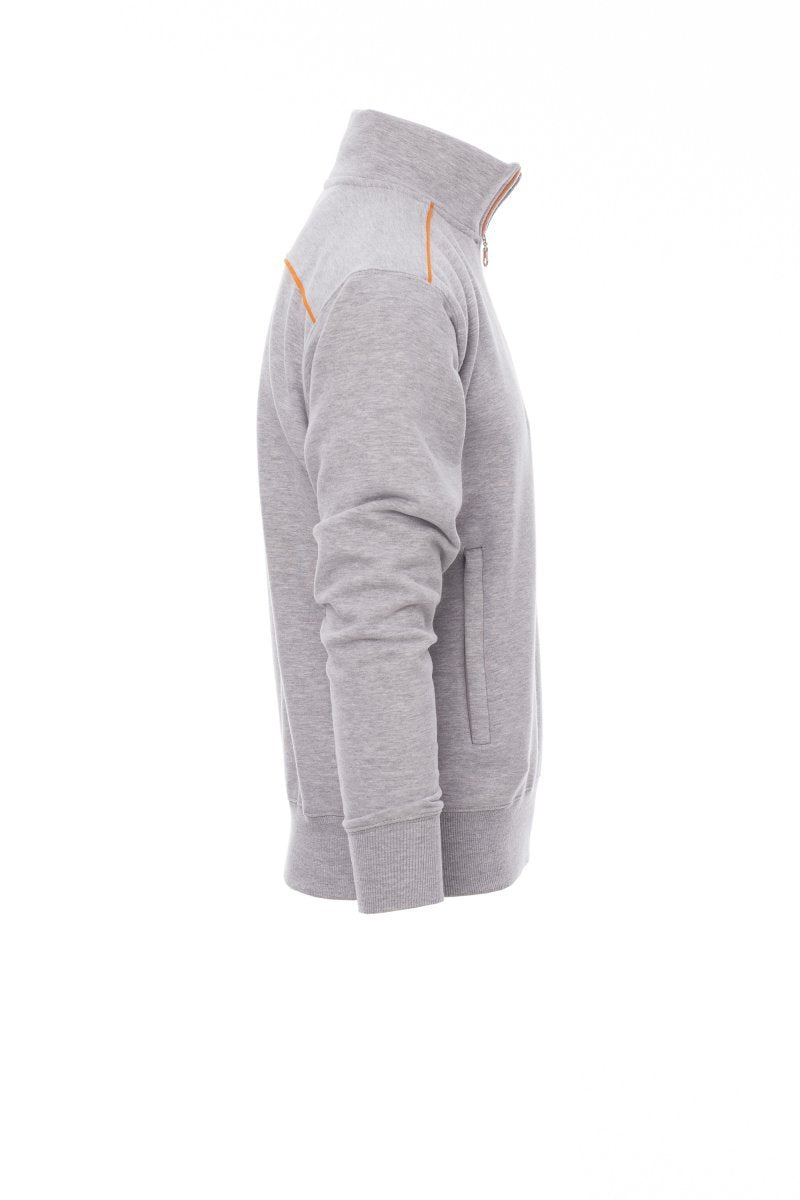 Sweatshirt mit Reißverschluss Herren Vancouver Melange – Grau Meliert/Orange