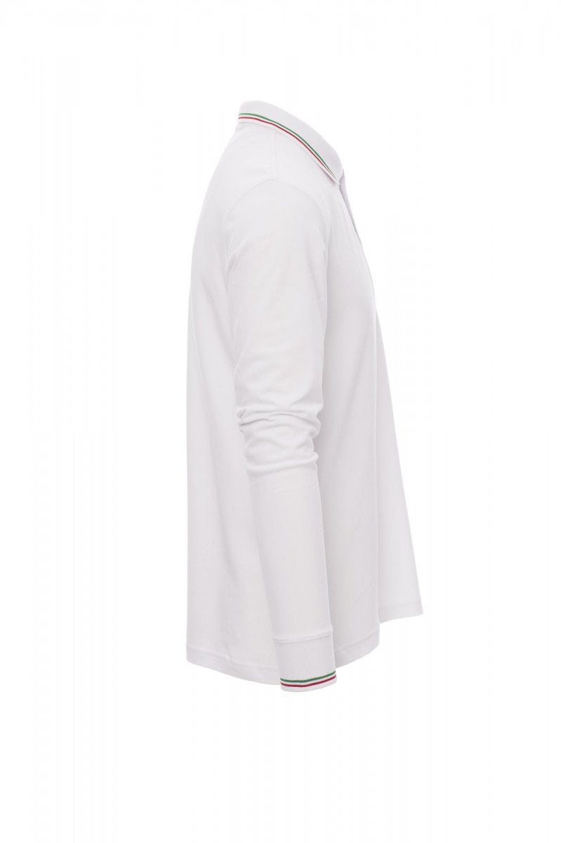 Langarm-Poloshirt Aviazione – Weiß/Italien