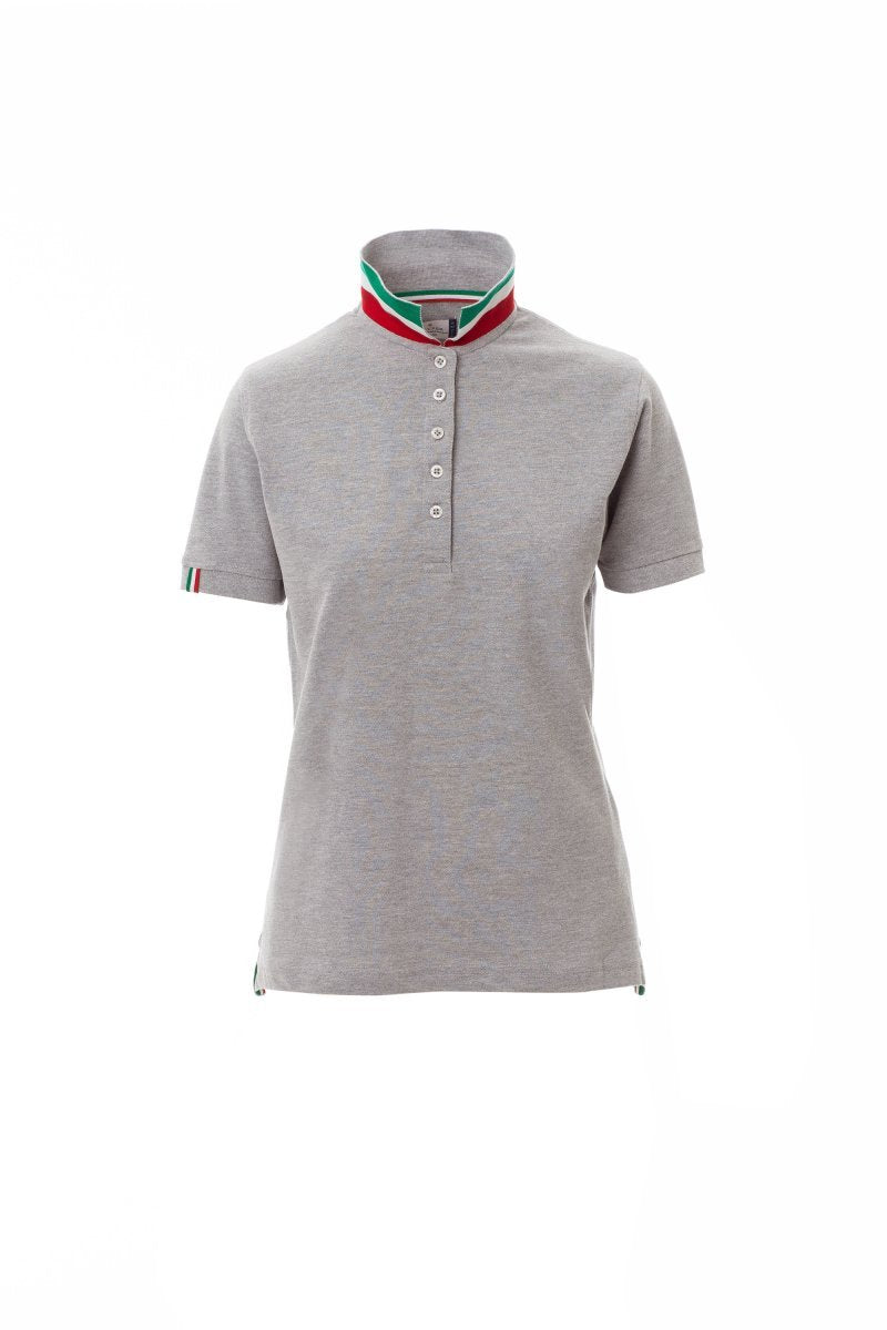 Poloshirt Damen Nation Lady Melange – Grau Meliert/Italien