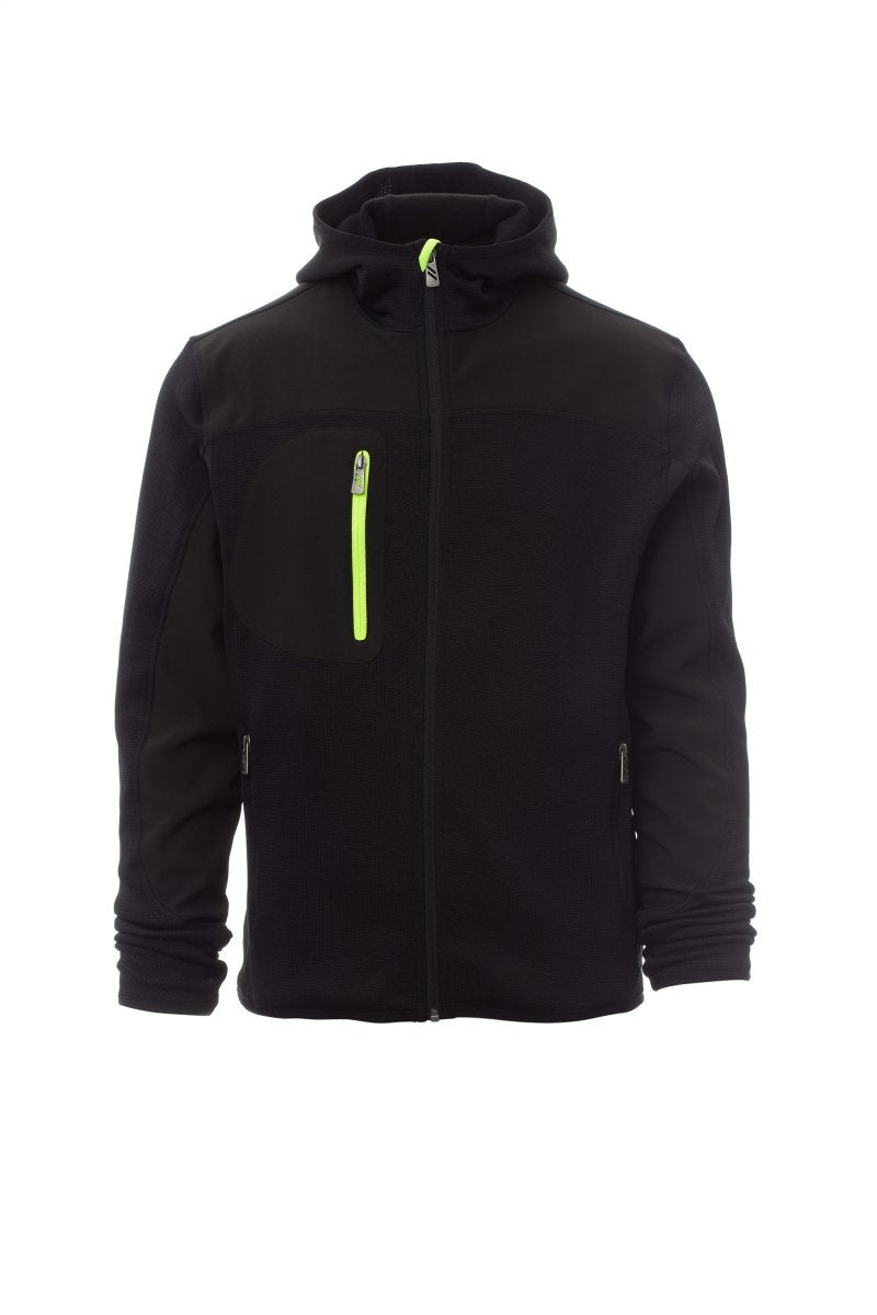 Softshell Jacke Herren Trip – Schwarz/Schwarz-Fluogelb