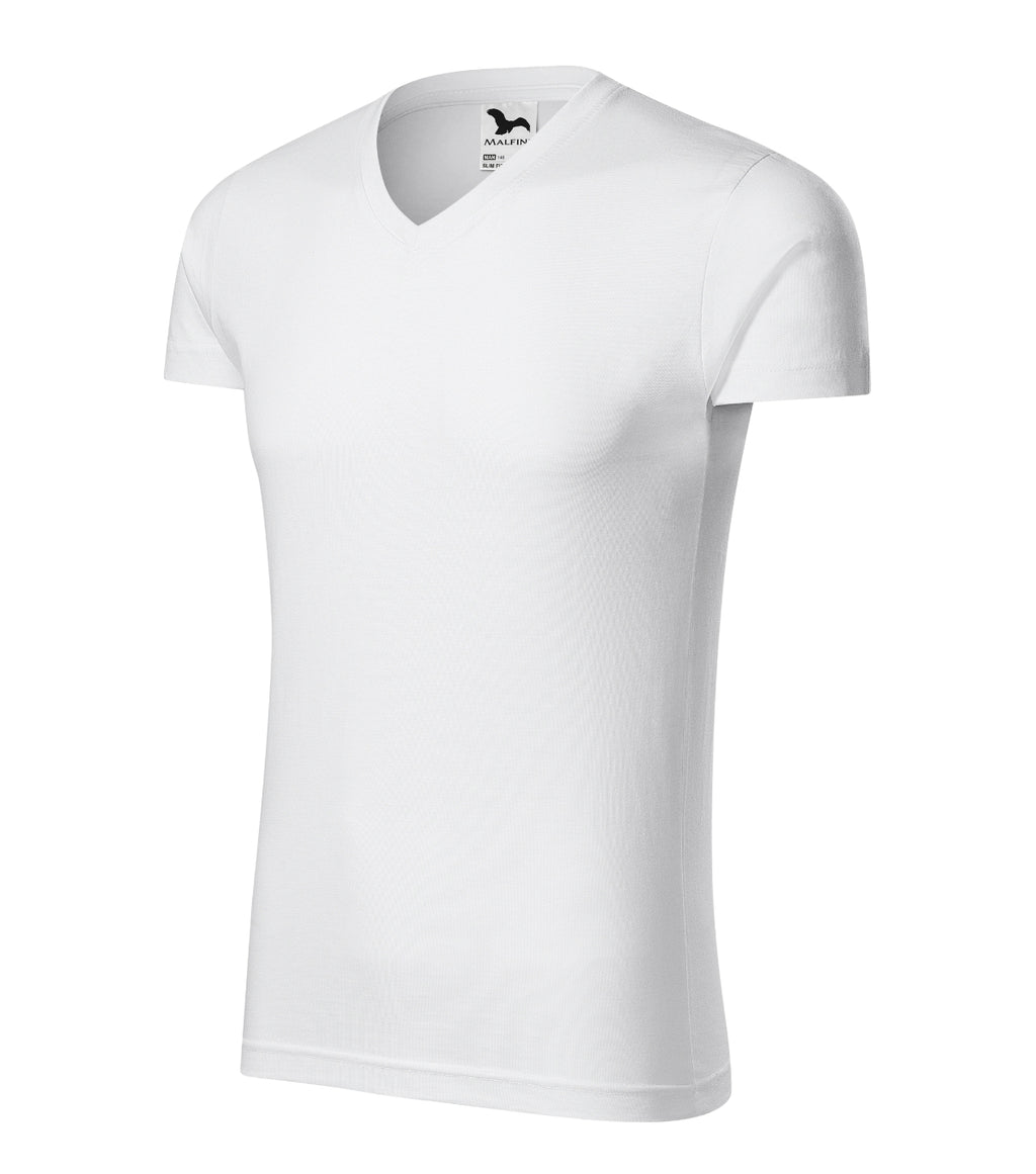 T-Shirt Herren Slim Fit V-neck 146 – weiss