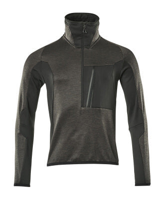 Fleecejacke mit kurzem Reißverschluss – dunkelanthrazit/schwarz