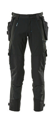 Hose mit Hängetaschen, Stretch – schwarz