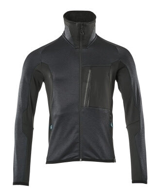 Fleecejacke mit Reißverschluss – schwarzblau/schwarz