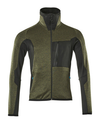 Fleecejacke mit Reißverschluss – mossgrün/schwarz