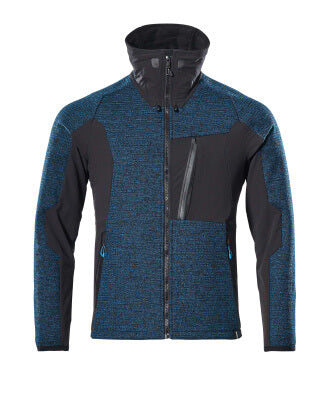 Jacke, Strick, mit Membran – Dunkelpetroleum/ schwarz