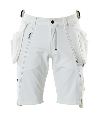 Shorts,abnehmbaren Hängetaschen,Stretch – weiss
