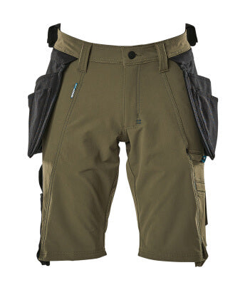 Shorts,abnehmbaren Hängetaschen,Stretch – moosgrün