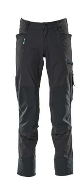 Hose mit Knietaschen, Stretch, leicht – schwarzblau