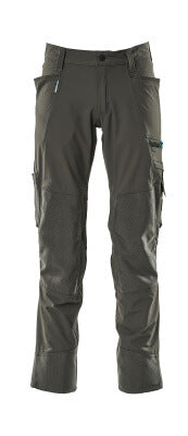 Hose mit Knietaschen, Stretch, leicht – dunkelanthrazit