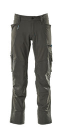 Hose mit Knietaschen, Stretch, leicht – dunkelanthrazit