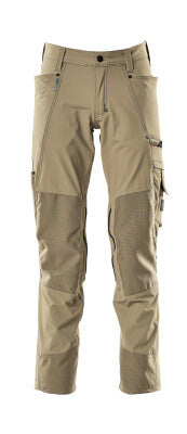 Hose mit Knietaschen, Stretch, leicht – hellkhaki