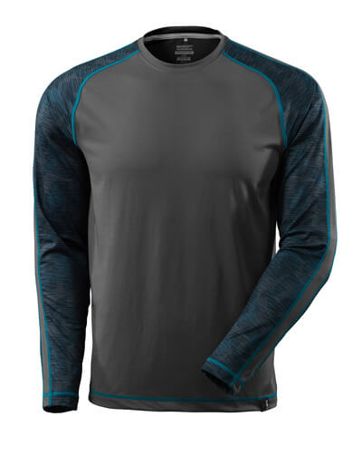 T-Shirt, Langarm, feuchtigkeitstransp. – dunkelanthrazit