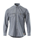 Hemd Chambray mit Netzfutter – gewaschener dunkler denim