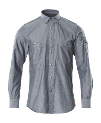 Hemd Chambray – gewaschener dunkler denim