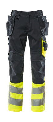 Hose mit Hängetaschen – schwarzblau/hi-vis gelb
