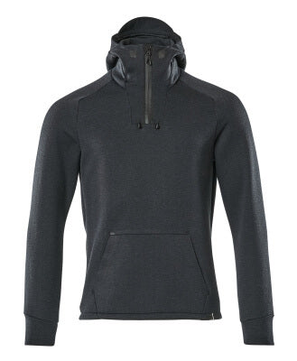 Kapuzenpullover, kurzem Reißverschluss – schwarzblau/schwarz