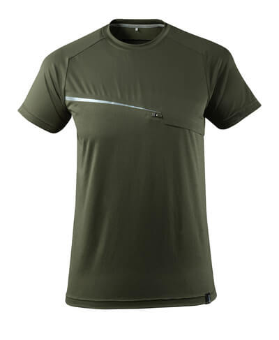 T-Shirt, feuchtigkeitstransportierend – moosgrün