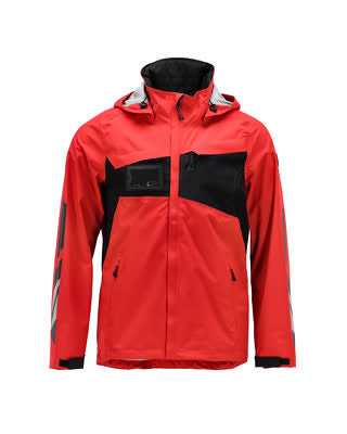 Hardshelljacke, geringes Gewicht – verkehrsrot/schwarz