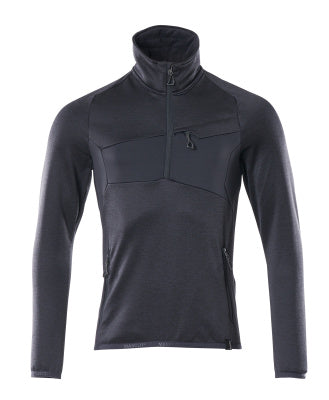 Fleecejacke mit kurzem Reißverschluss – schwarzblau