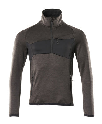 Fleecejacke mit kurzem Reißverschluss – dunkelanthrazit/schwarz
