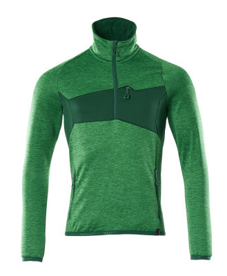 Fleecejacke mit kurzem Reißverschluss – grasgrün/grün