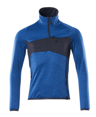 Fleecejacke mit kurzem Reißverschluss – azurblau/schwarzblau