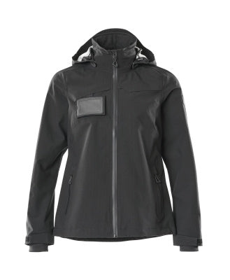 Hardshelljacke, Damen,geringes Gewicht – schwarz