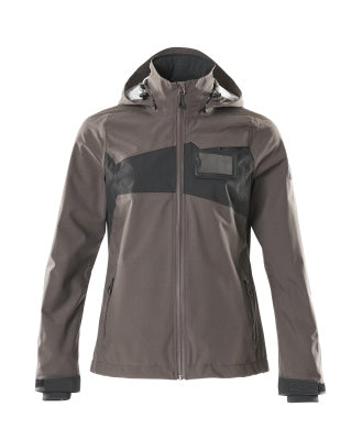 Hardshelljacke, Damen,geringes Gewicht – dunkelanthrazit/schwarz