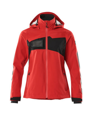 Hardshelljacke, Damen,geringes Gewicht – verkehrsrot/schwarz