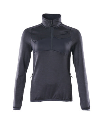 Fleecejacke mit kurzem Zipper, Damen – schwarzblau