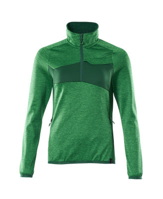 Fleecejacke mit kurzem Zipper, Damen – grasgrün/grün